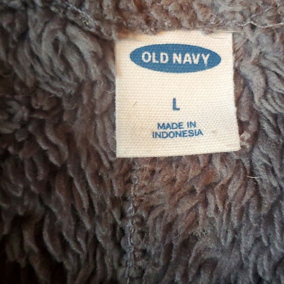 Old Navy gray sherpa pullover size Large *cozy warm* - Picture 8 of 8